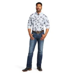 Men's Ariat Relentless Adamant Stretch Classic Fit Snap Front Shirt #10039318-C