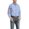 Men's Ariat Pro Team Blue Plaid Long Sleeve #10036433-C