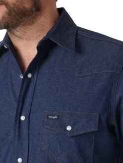 Men's Wrangler Denim Snap Front #MS3127B -Deals Cowboy Threads Store 1511f9c2ed0307b6856b5136175863a7