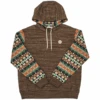 Men's Hooey Brown Aztec Hoodie #HH1192BR