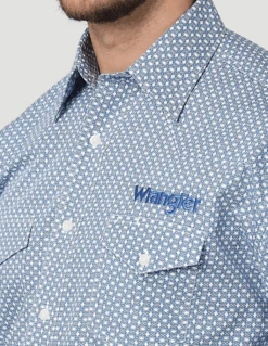 Men's Wrangler Logo Button Down Shirt #2314906 -Deals Cowboy Threads Store 23d0854995193df3fc5b1b706ce65594