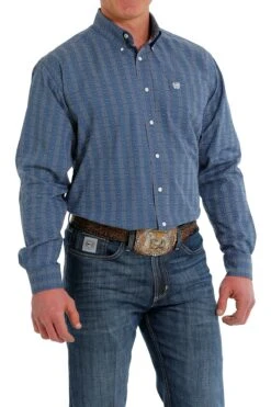 Men's Cinch Blue Button Down Shirt #MTW1105507BLU -Deals Cowboy Threads Store 4d6a66818966012e424b427834afbf1b
