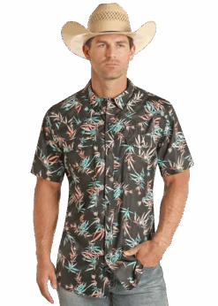 Men's Rock & Roll Cowboy Ripstop Snap Front Shirt #RRMS1SR0RS