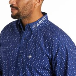 Men's Ariat Blue Team Wolf Button Down Long Sleeve #10038089-C -Deals Cowboy Threads Store 893cd509b5507df81de330ab6c8a9161