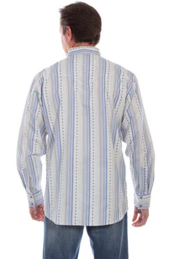 Men's Scully Snap Front Shirt #PS-253BLU -Deals Cowboy Threads Store PS 253 BLU bk preview