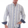 Men's Scully Snap Front Shirt #PS-253BLU