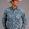Men's Stetson Snap Front Shirt #11-001-0425-5013BU