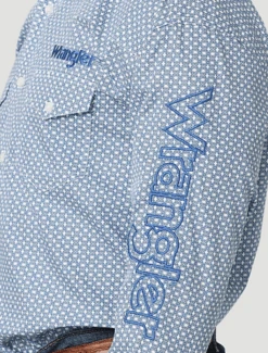 Men's Wrangler Logo Button Down Shirt #2314906 -Deals Cowboy Threads Store daa512931d7d659228bbee44e01d4c73