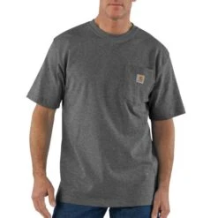 Men's Carhartt Loose Fit Heavyweight Pocket T-Shirt #K87 -Deals Cowboy Threads Store image K87CARBON HEATHER